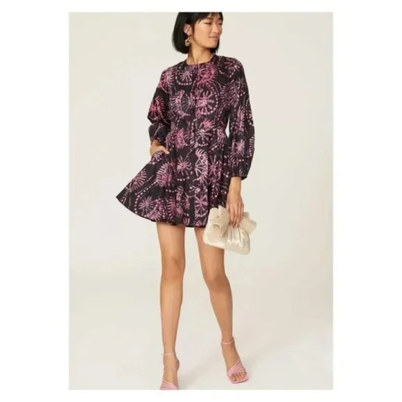 KAHINDO Mara Tie Dye Mini Dress Cutout Size 4 Kahindo Dress Kahindo Kahindo - Picture 2 of 8